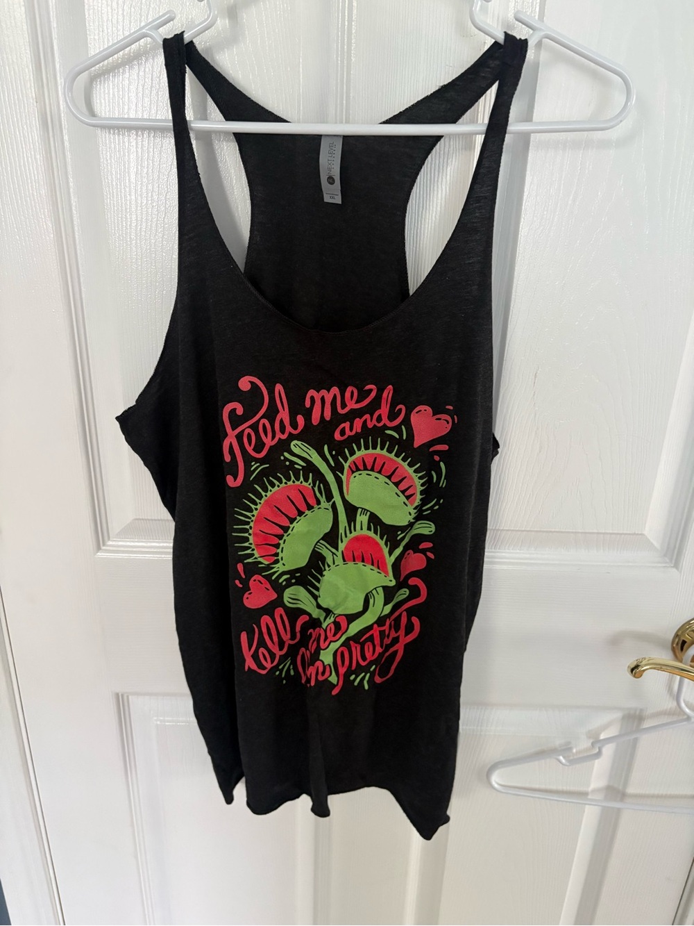 Venus Fly Trap Black Graphic Racerback Tank Top - XXL